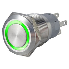 Load image into Gallery viewer, 19mm Ring Illuminated Stainless Steel Anti Vandal Switch - Pin Terminal(2.8x0.5mm)