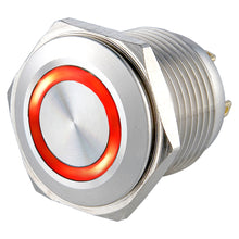 Load image into Gallery viewer, Ls16(16MM)  2A48VDC 1NO Ring Illuminated Anti Vandal Switch - Pin Terminal(2.8x0.5mm)